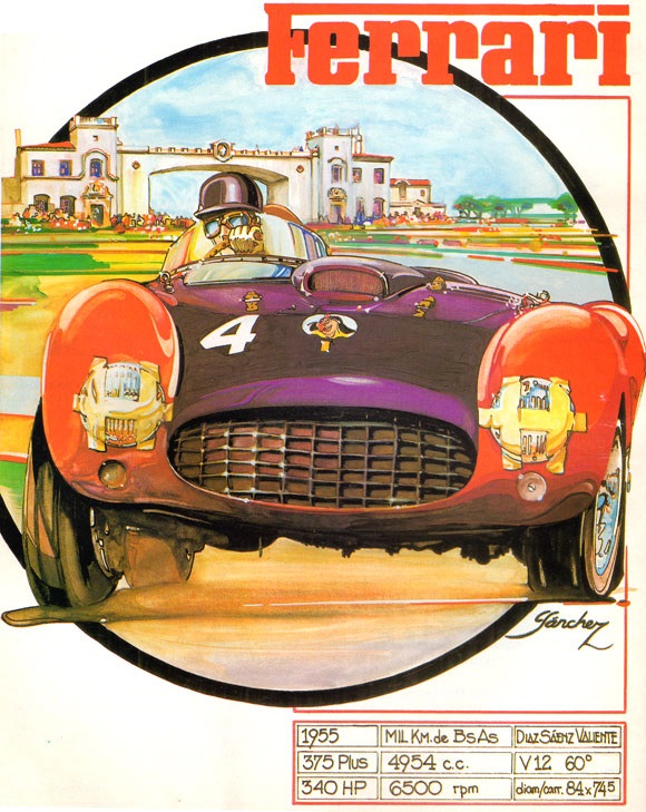 1000 Km de Buenos Aires 1955 -Saenz Valiente - Ibañez - Ferrari 375 Plus