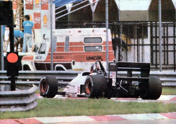 Formula 1. Brasil 1988. Oscar Larrauri. Eurobrun