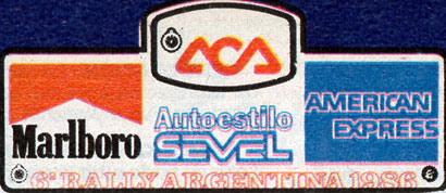 Rally Argentina C&oacute;rdoba 1986